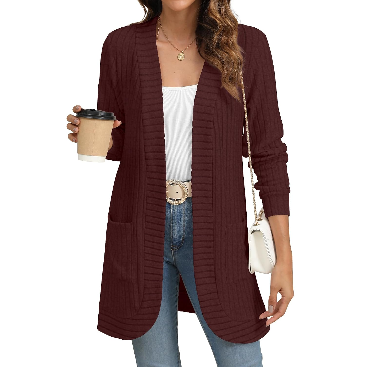 Soft Loose Fit Cardigan With Pockets For Women