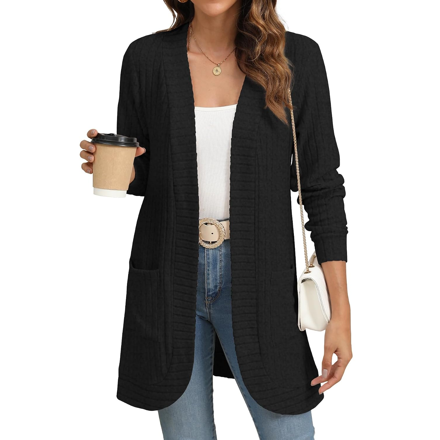 Soft Loose Fit Cardigan With Pockets For Women