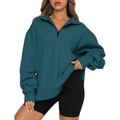 Women's Oversized Half Zip Fleece Sweatshirts