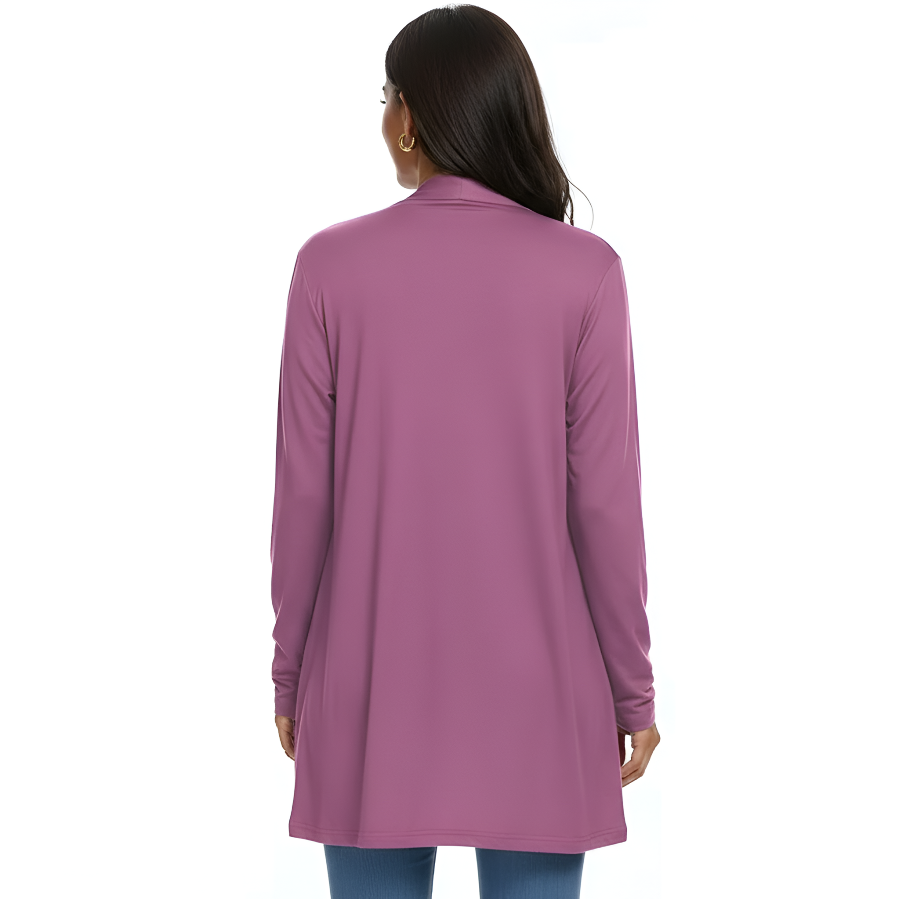 Lightweight Casual Open Front Long Cardigan With Pockets