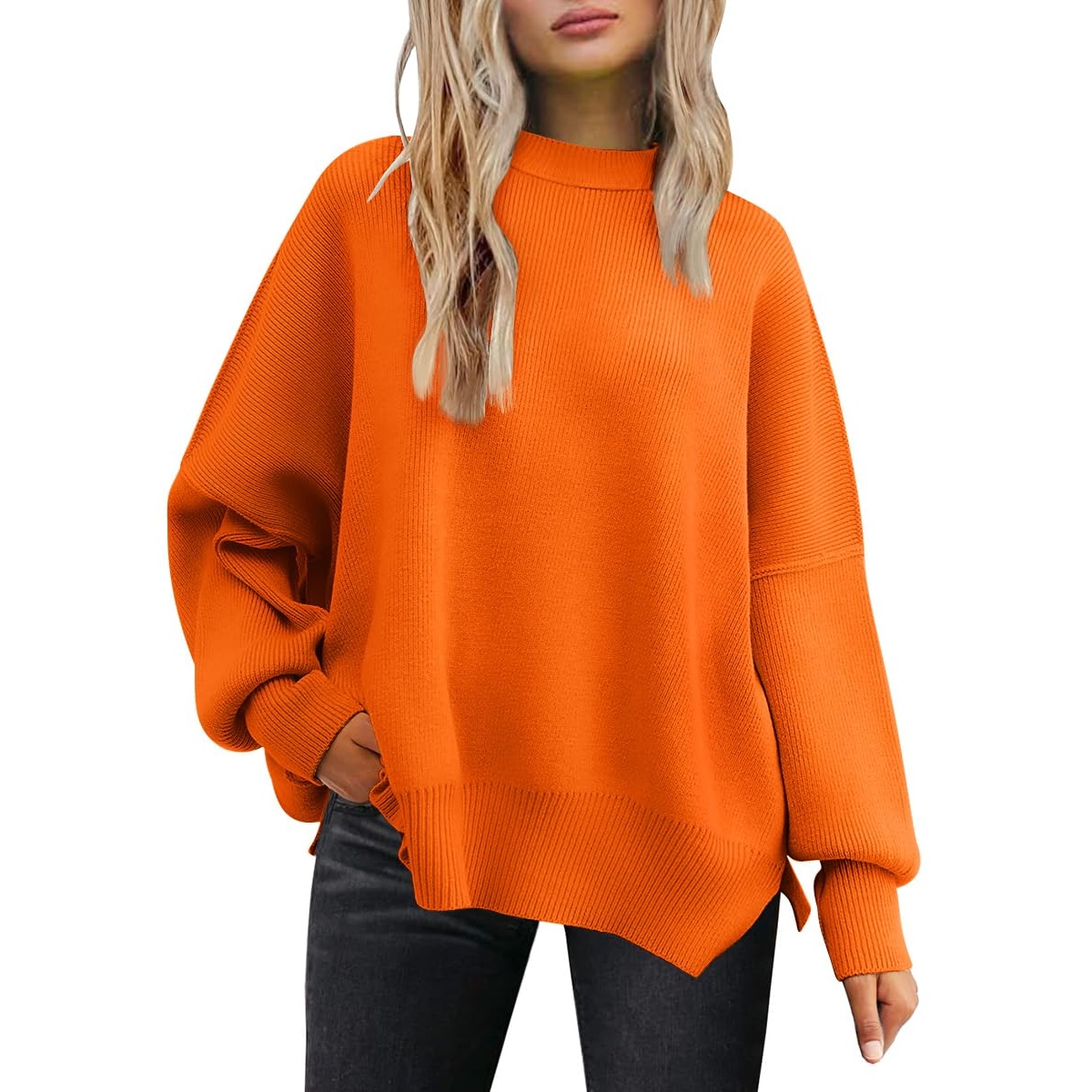 Oversized Knit Fashion Batwing Pullover Sweaters For Women