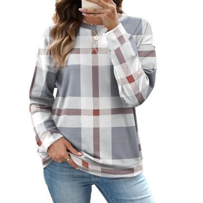 Womens Crew Neck Sweatshirt Loose Pullover Long Sleeve Shirts