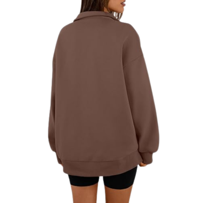 Women's Oversized Half Zip Fleece Sweatshirts