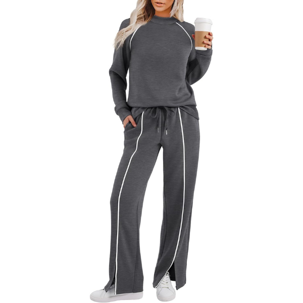 Lounge Sets for Women 2 Piece Fall Outfits 2025 Wide Leg Pant Matching Sets Womens Clothing
