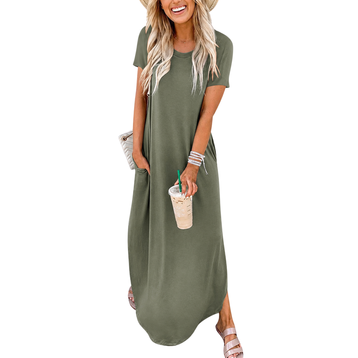Casual Maxi Short Sleeve Sundress Dress For Women