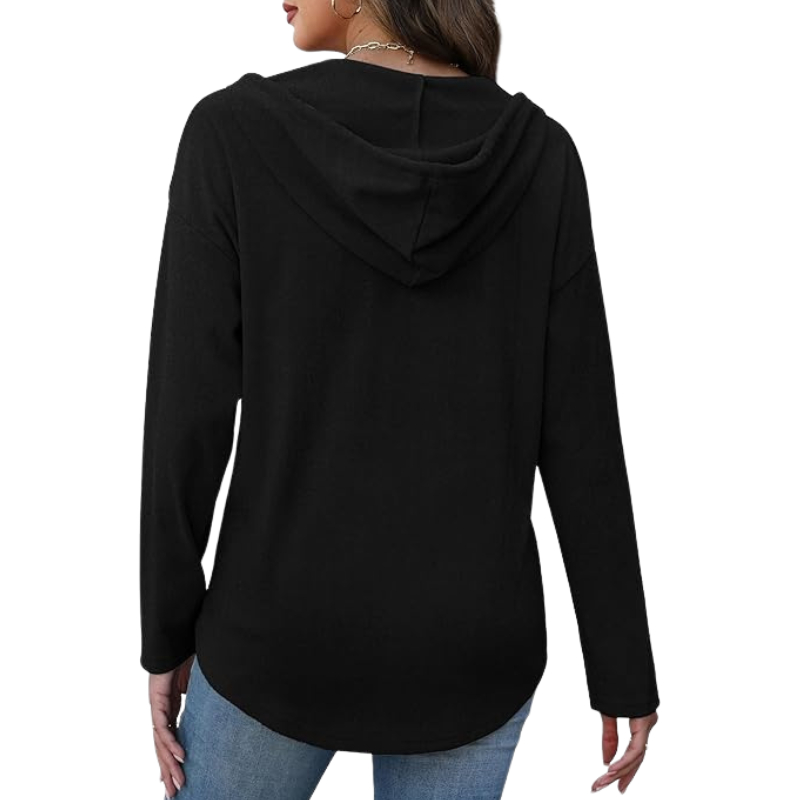 Womens Tops V Neck Button Sweatshirt For Women Pullover Long Sleeve