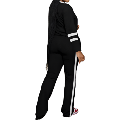 Two Piece Lounge Sets For Women With Long Sleeve Casual Top And Flare Pants