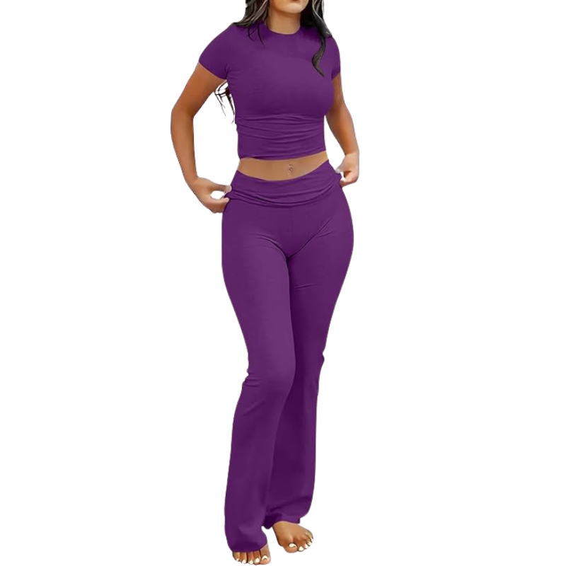 Lounge Sets for Women 2 Piece Foldover Yoga