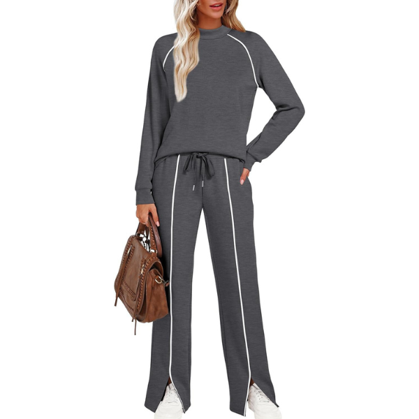 Lounge Sets for Women 2 Piece Fall Outfits 2025 Wide Leg Pant Matching Sets Womens Clothing