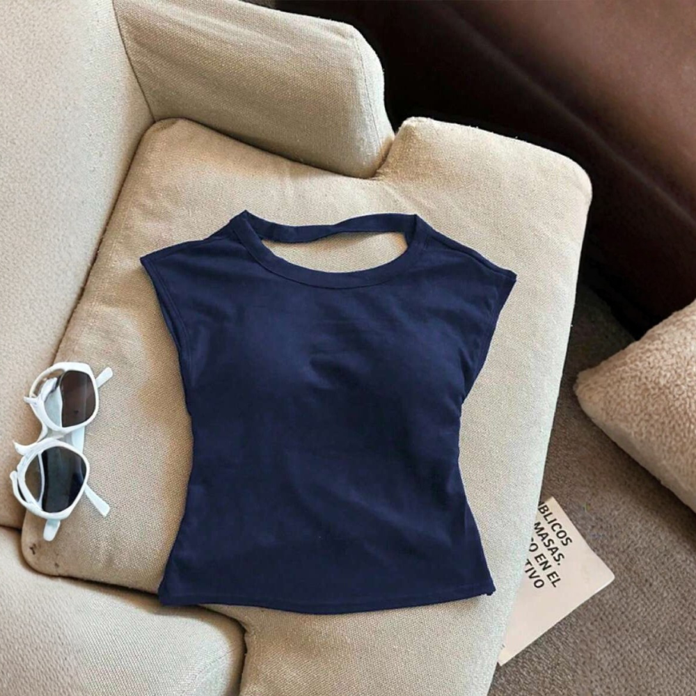Color Backless Sleeveless Summer Tank Top