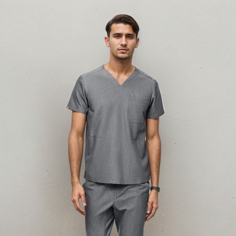 Men Three Pocket Scrub Top