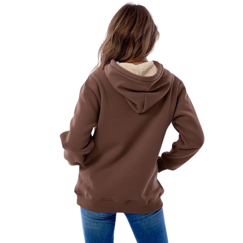 Haellun Womens Casual Winter Warm Fleece Sherpa Lined Pullover Hooded Sweatshirt