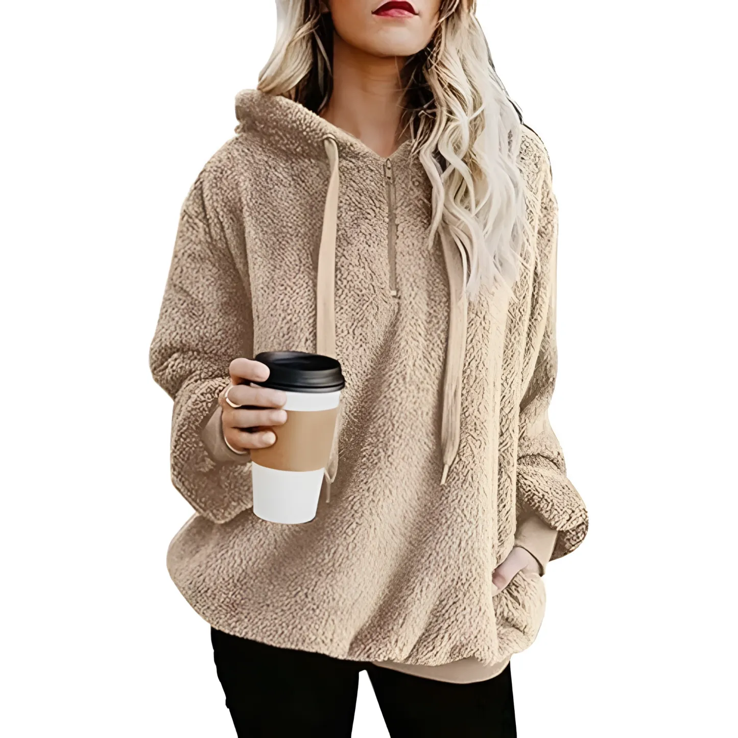 Oversized Long Sleeve Pullover Hoodies With Pocket For Women