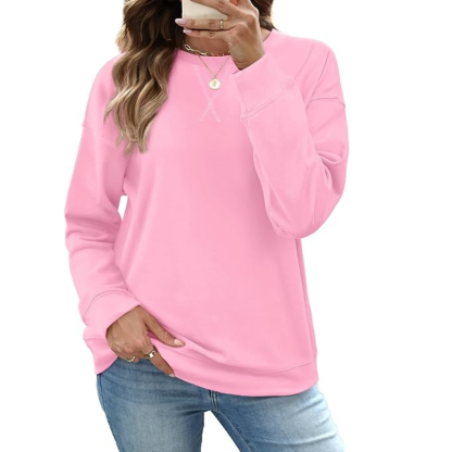 Womens Crew Neck Sweatshirt Loose Pullover Long Sleeve Shirts