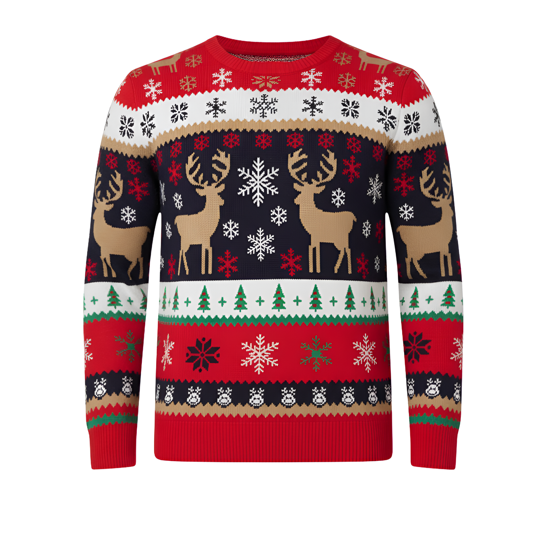 Ugly Christmas Sweater Santa Clause Reindeer Knitted Long Sleeve Sweaters