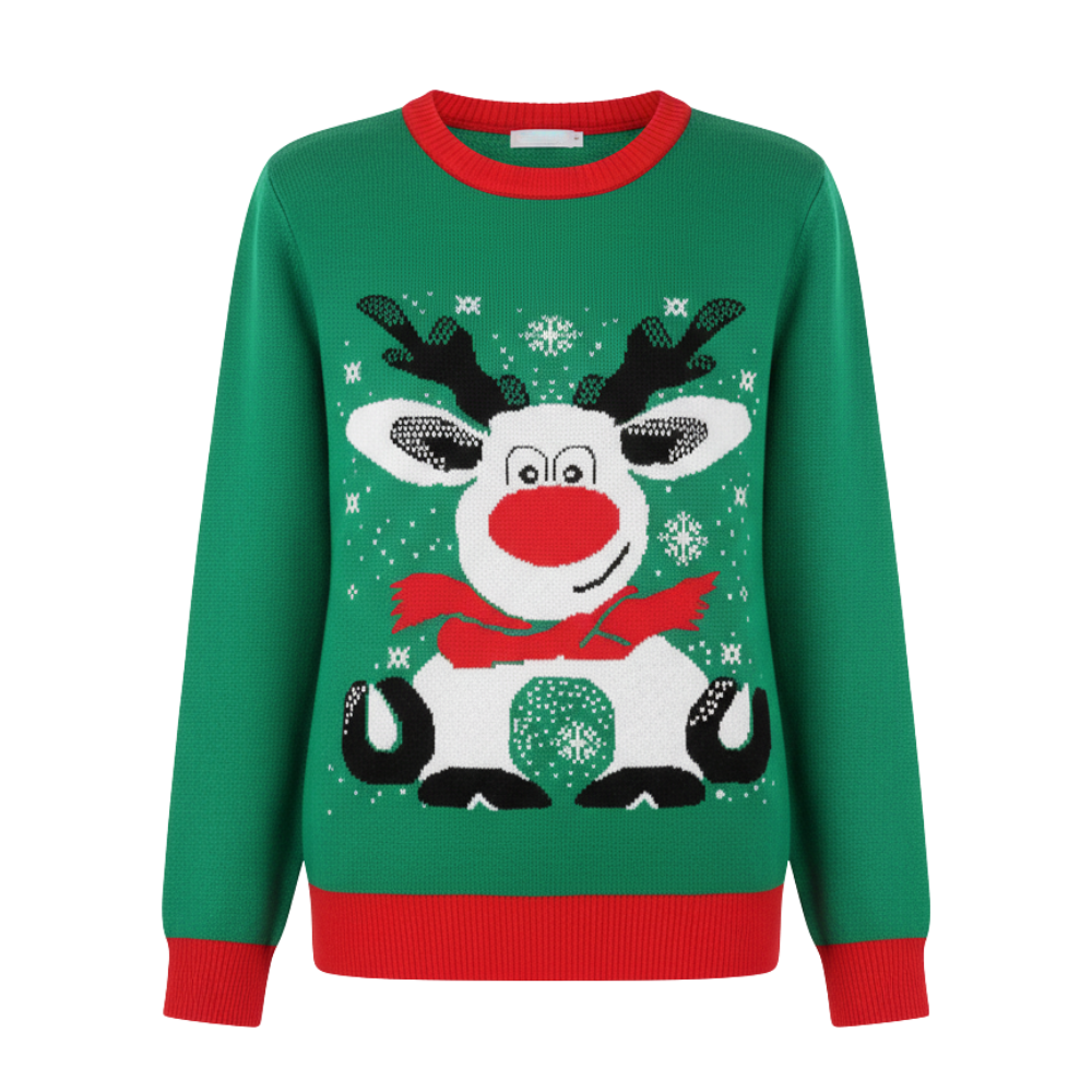 Matching Family Ugly Christmas Reindeer Knit Sweater