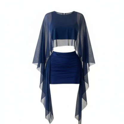 Elegant Mesh Cape Mini Outfit