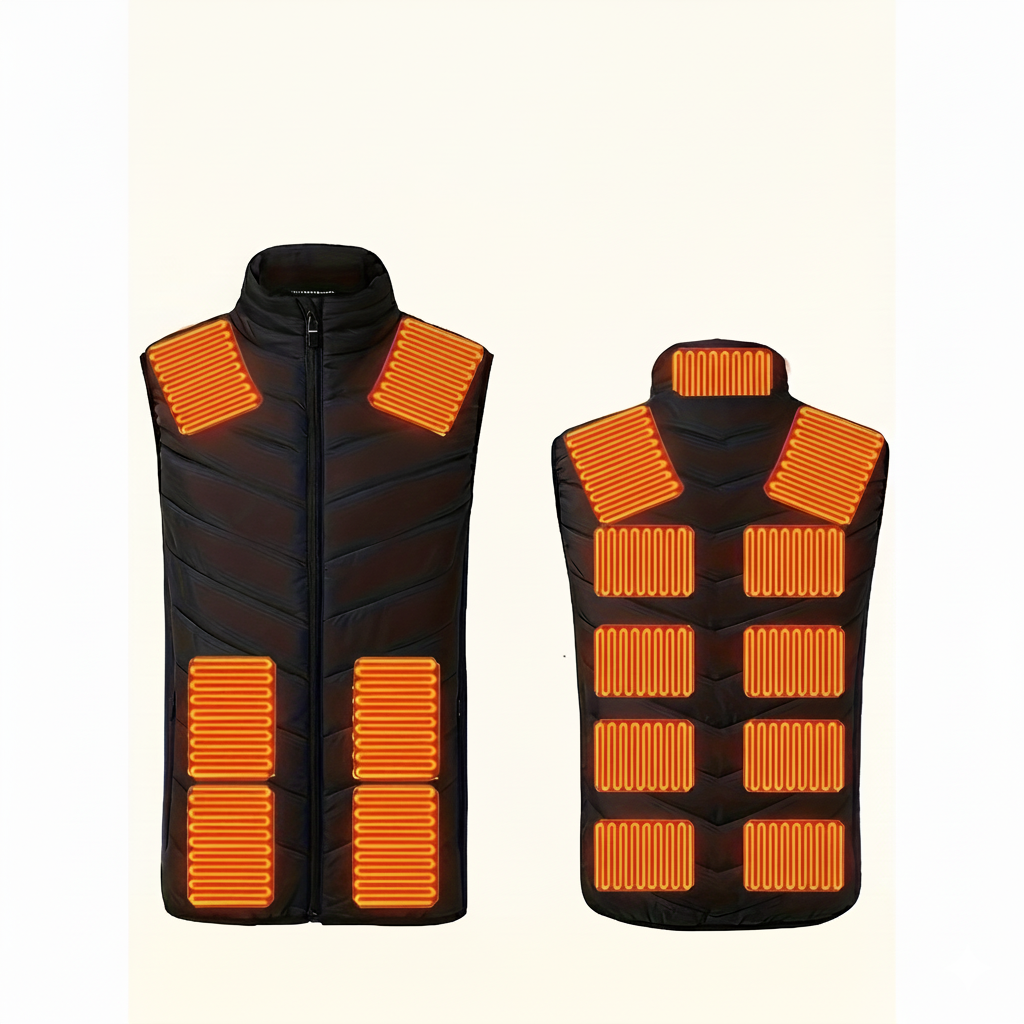USB Heating Winter Vest With 21 Zones And 4 Switch Controls
