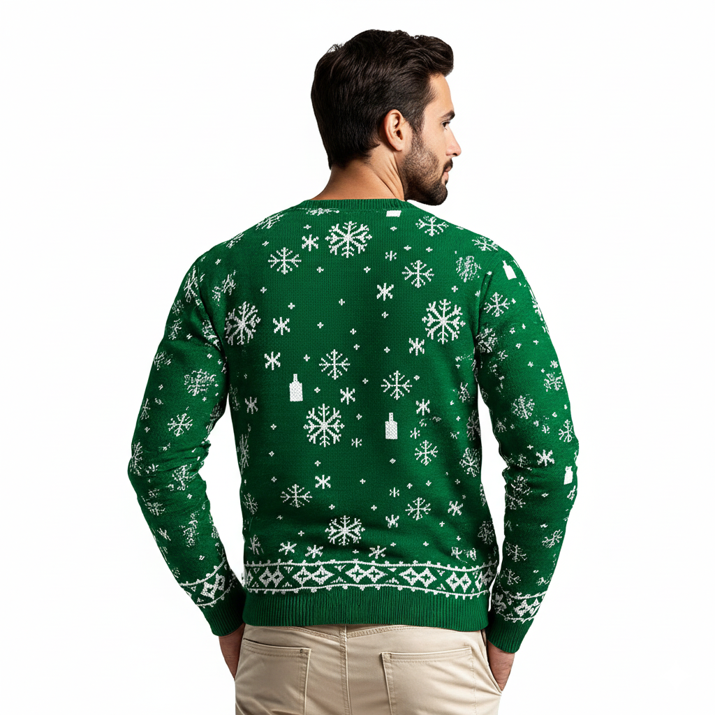 Mens Funny Christmas Sweater Santa Snowflake Pullover