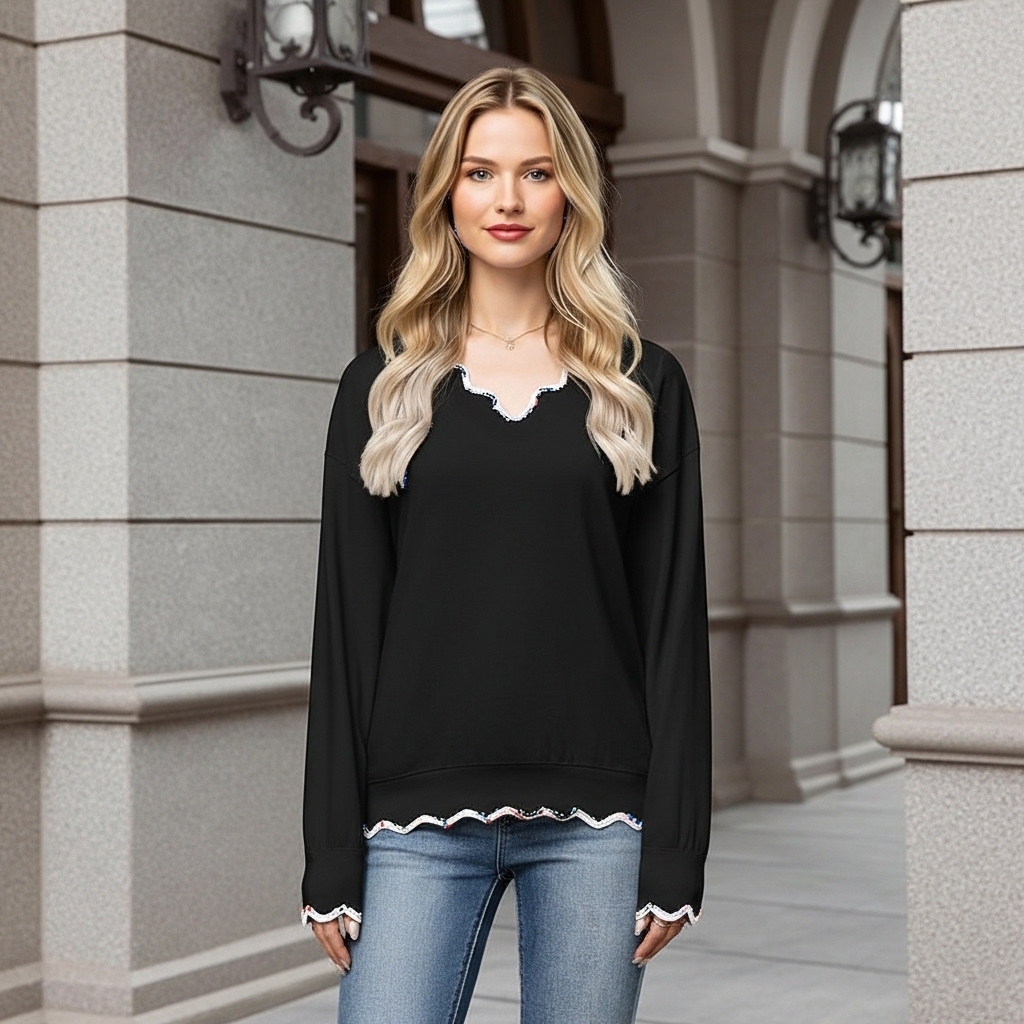 Casual Long Sleeve Lightweight Sweaters For Women