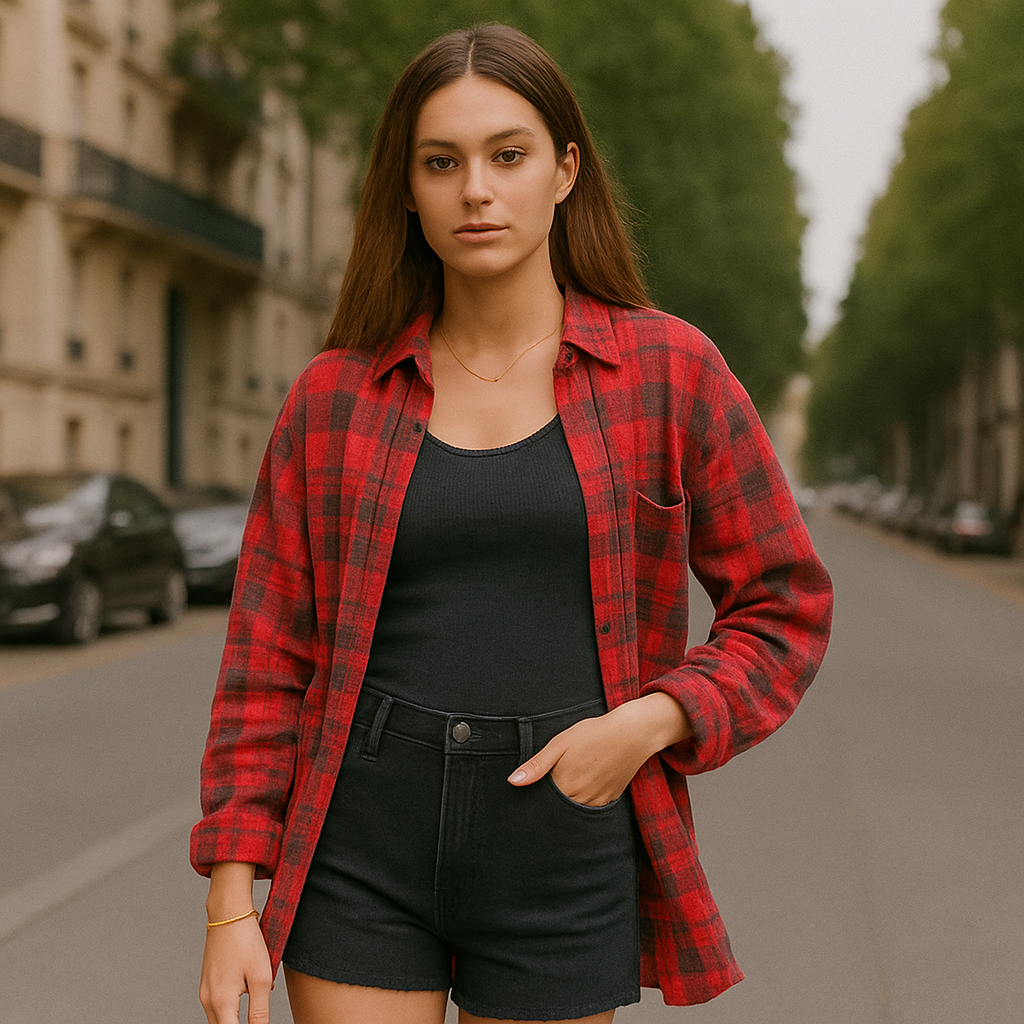 Oversized Raw Edge Washed Shirt Jacket with Utility Pockets