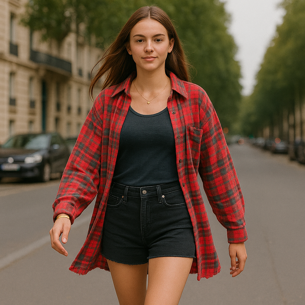 Oversized Shirt Jacket - Raw Edge Washed Utility Style