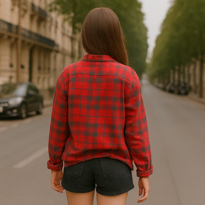 Oversized Raw Edge Washed Shirt Jacket with Utility Pockets