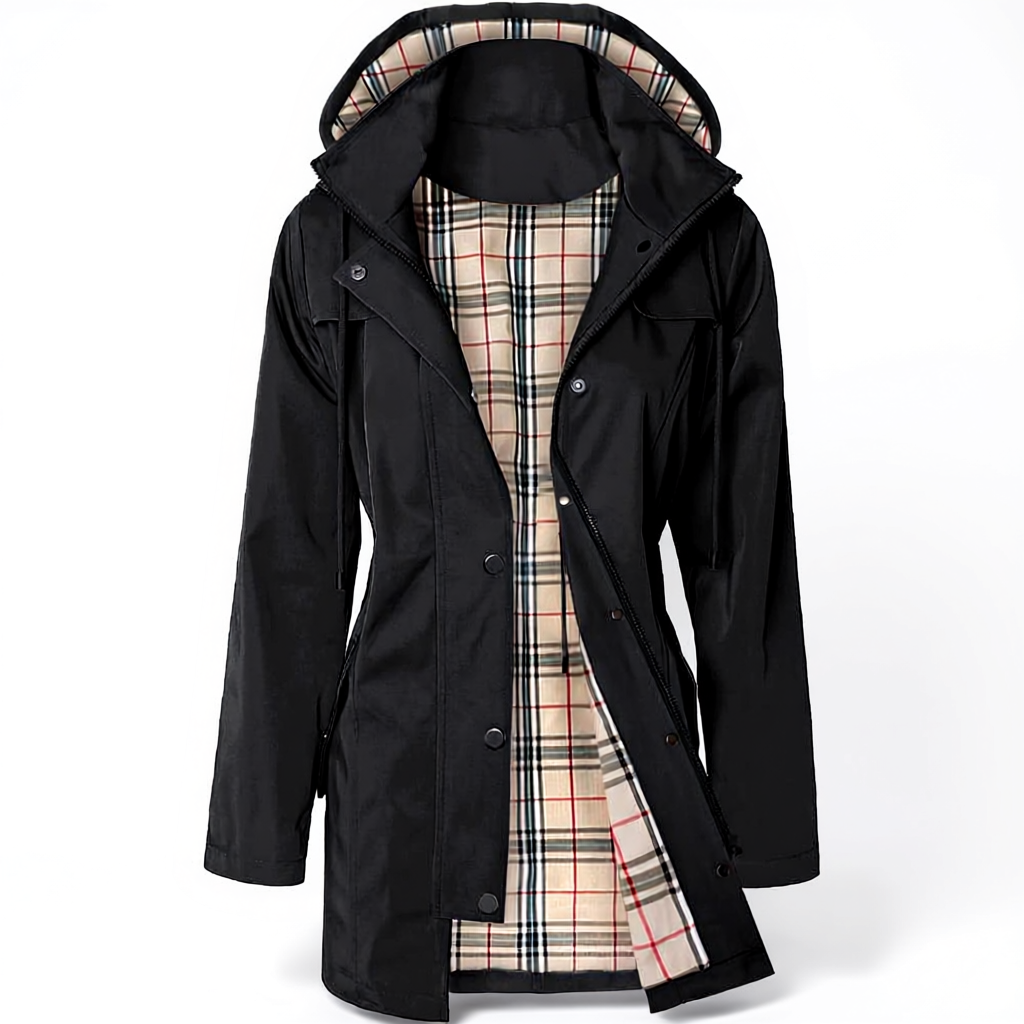 Women Long Hooded Rain Jacket