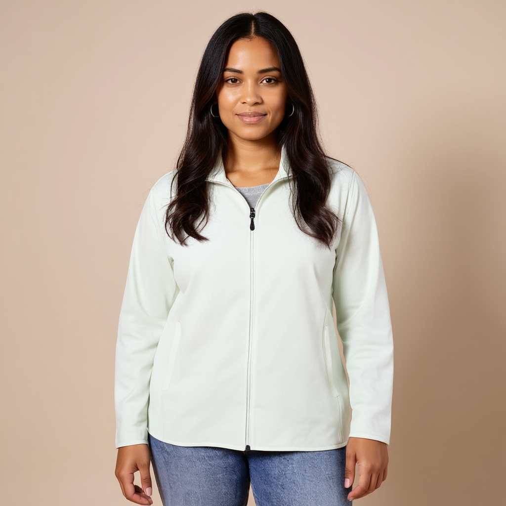 Classic Fit Full Zip Polar Fleece Jacket For Women