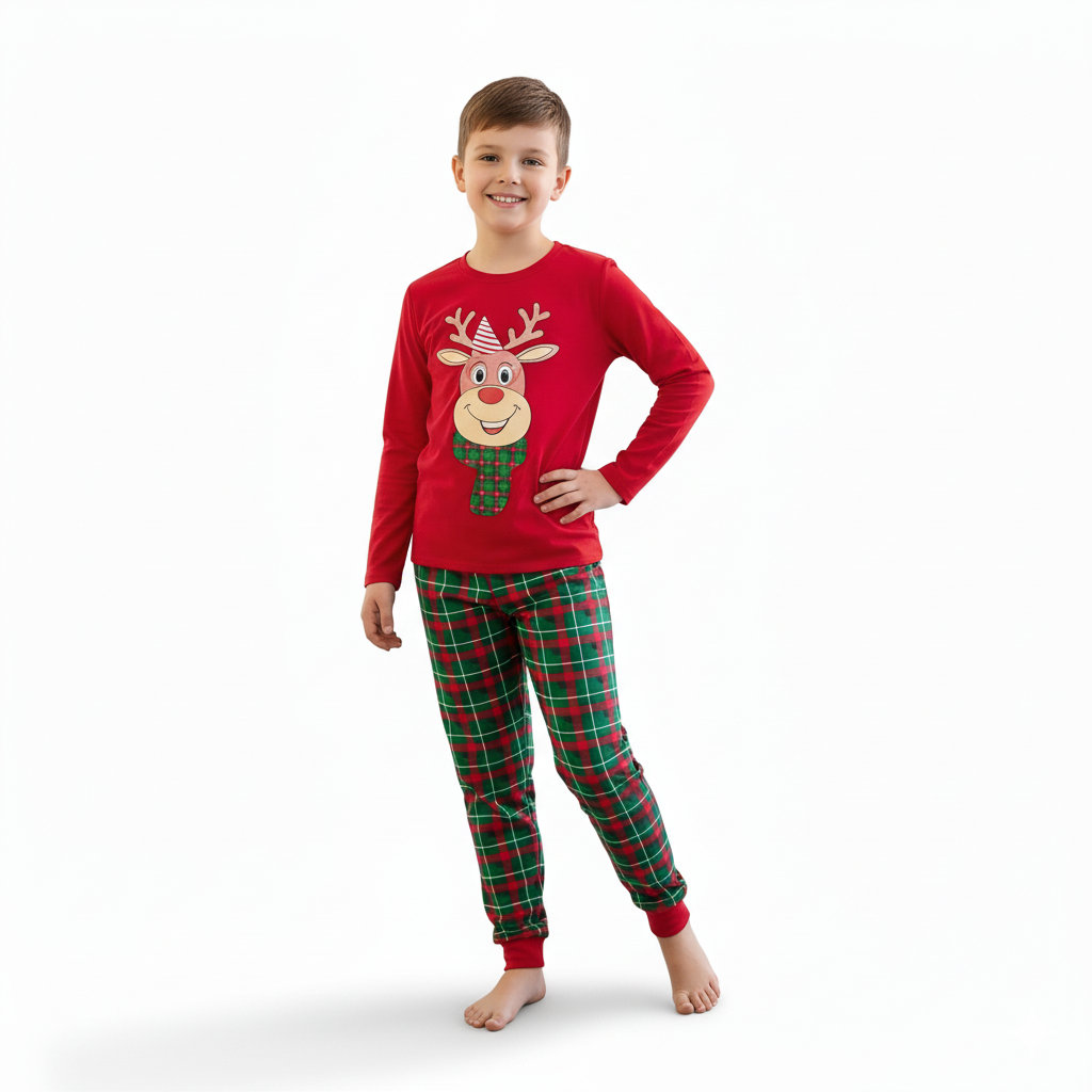 All Over Print Christmas Reindeer Pattern Family Matching Pajama Set