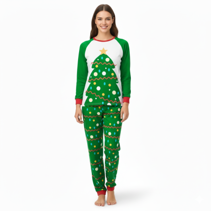 All Over Print Christmas Tree Pattern Family Matching Pajama Set