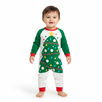 All Over Print Christmas Tree Pattern Family Matching Pajama Set