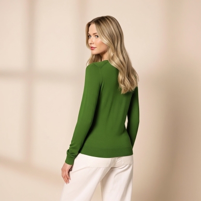 Regular Fit Lightweight Long Sleeve Sweater For Women