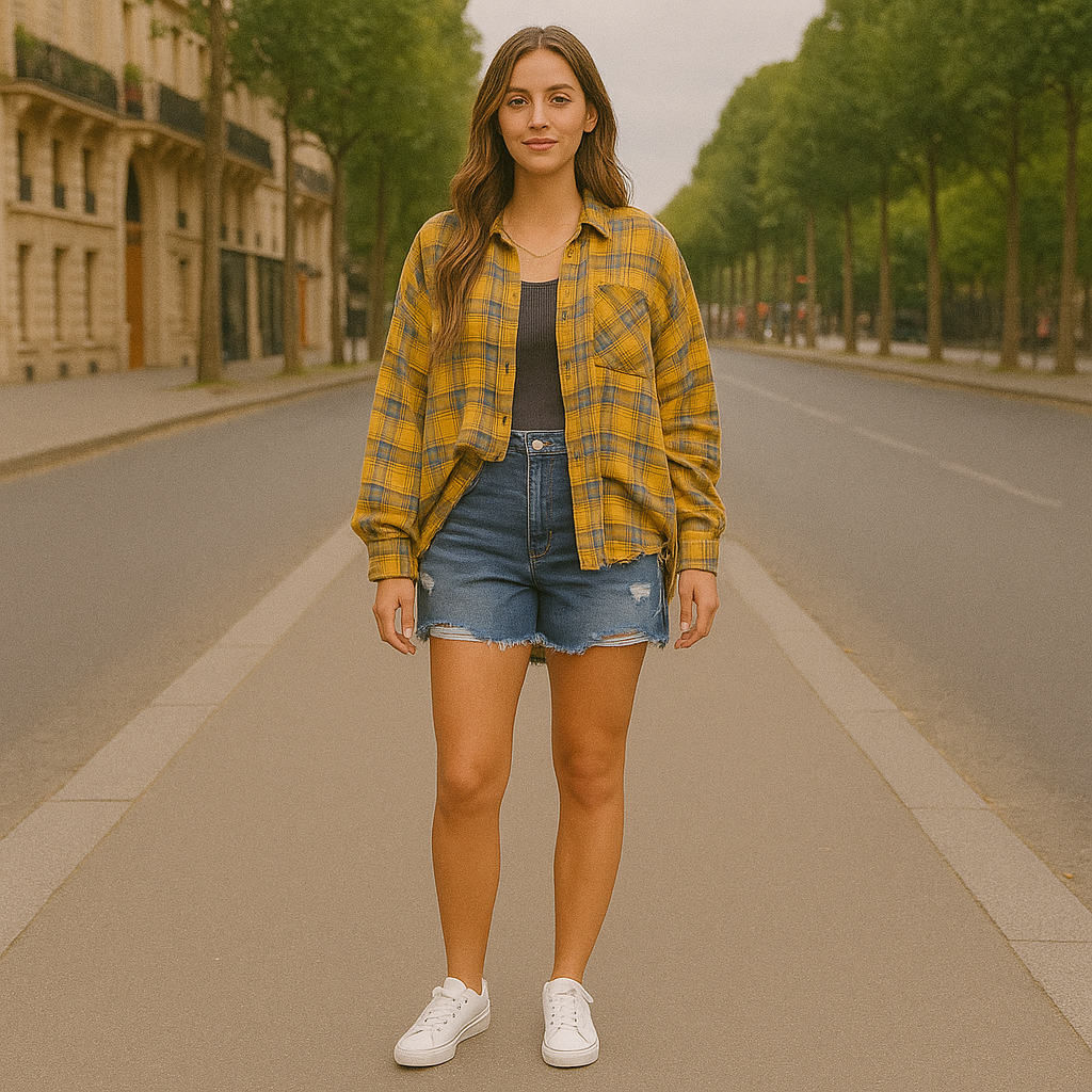 Oversized Raw Edge Washed Shirt Jacket with Utility Pockets