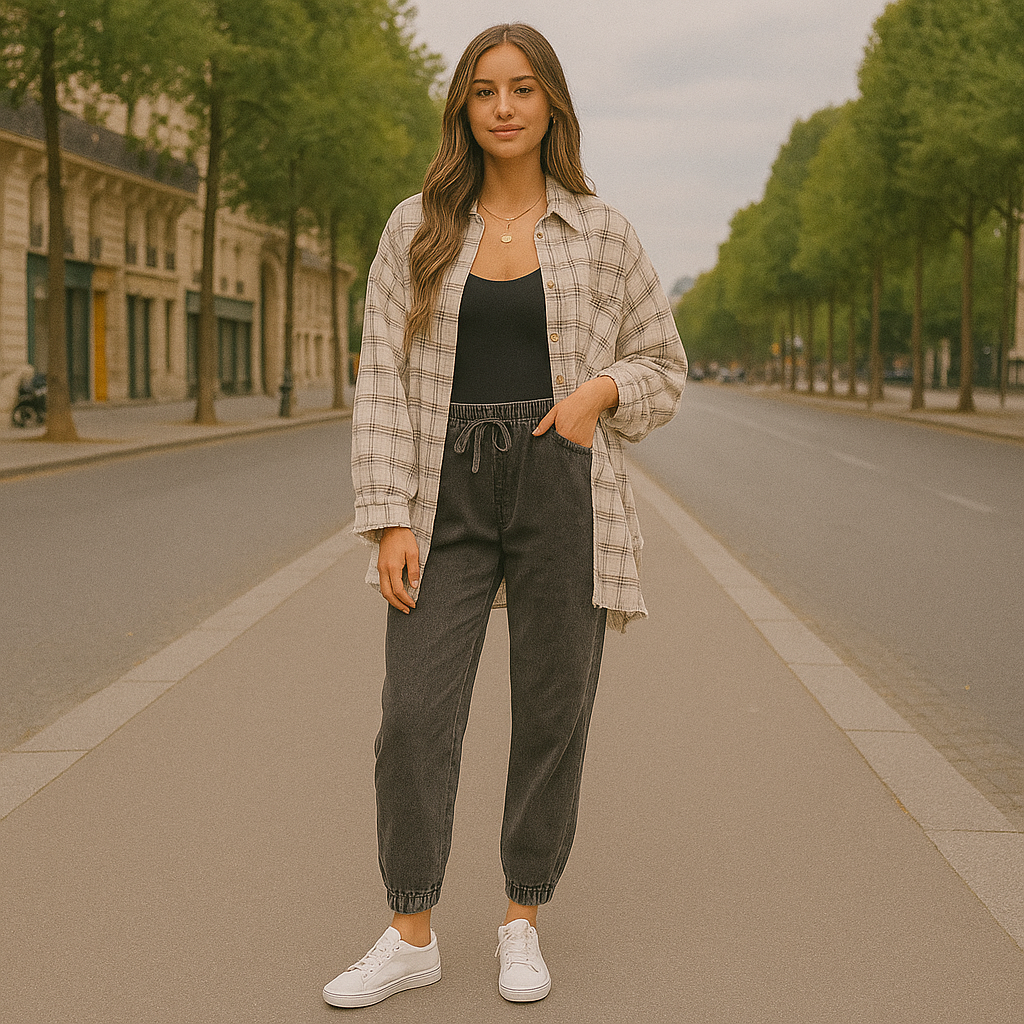 Oversized Raw Edge Washed Shirt Jacket with Utility Pockets