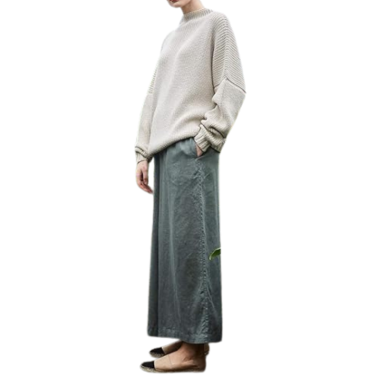 Womens Oversized Batwing Sleeve Mock Neck Pullover Sweater