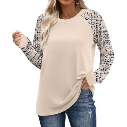 Long Sleeve Shirts for Women Color Tops Casual Crewneck Basic Tees