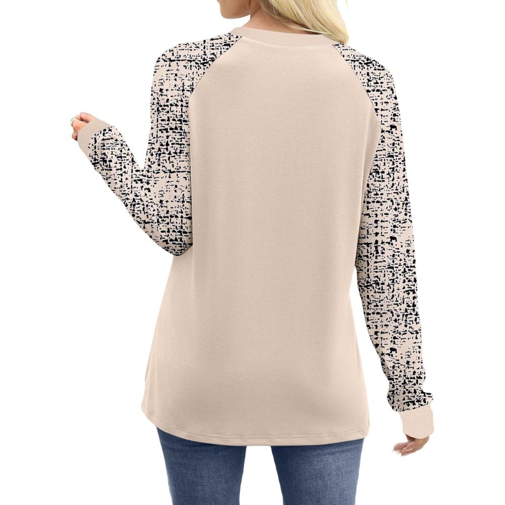 Long Sleeve Shirts for Women Color Tops Casual Crewneck Basic Tees