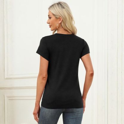 Women's Short Sleeve Tops Summer T-Shirts Round Neck Causal Fashion