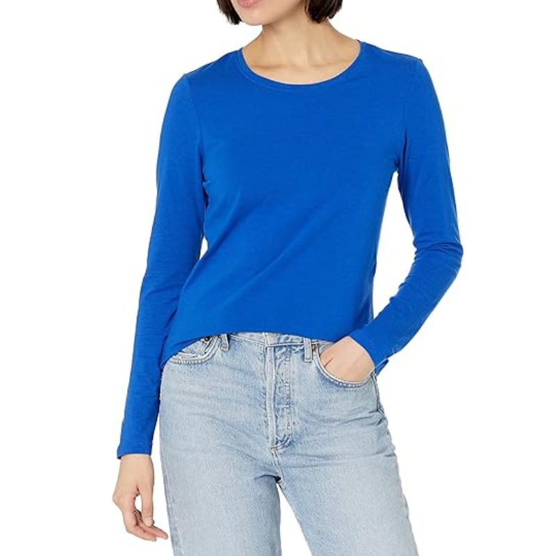 Women Long Sleeve Crewneck T Shirt Regular Fit Casual Top
