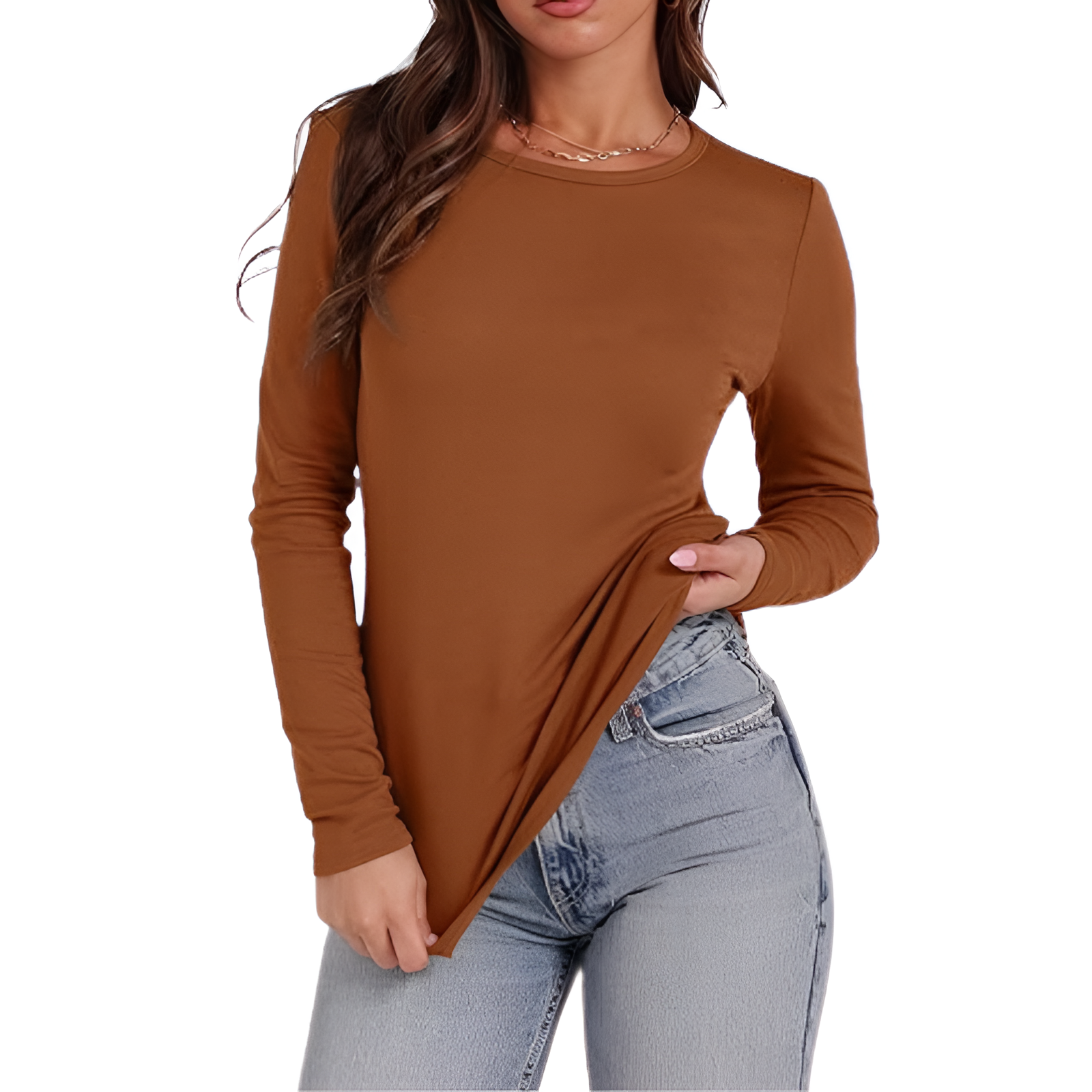 Soft Fleece Lined Long Sleeve Thermal Top For Women