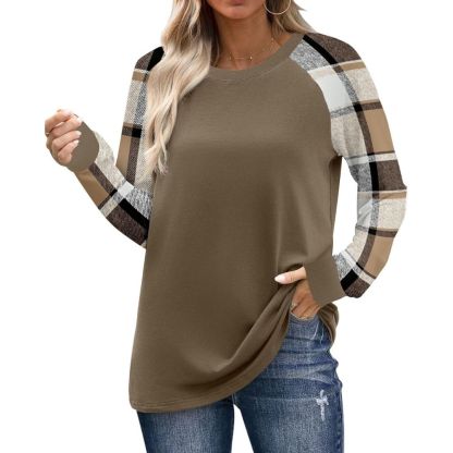 Long Sleeve Shirts for Women Color Tops Casual Crewneck Basic Tees