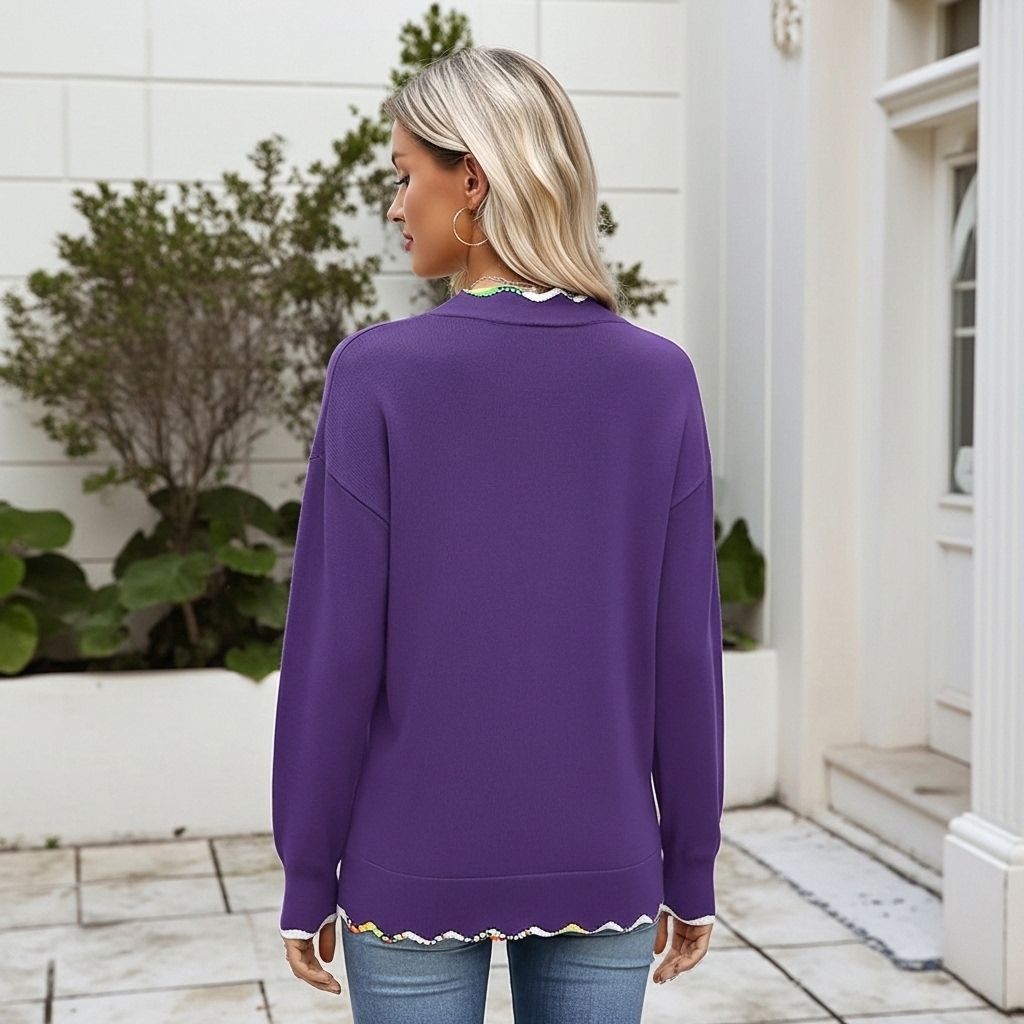 Casual Long Sleeve Lightweight Sweaters For Women