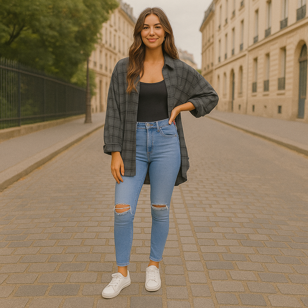 Oversized Raw Edge Washed Shirt Jacket with Utility Pockets