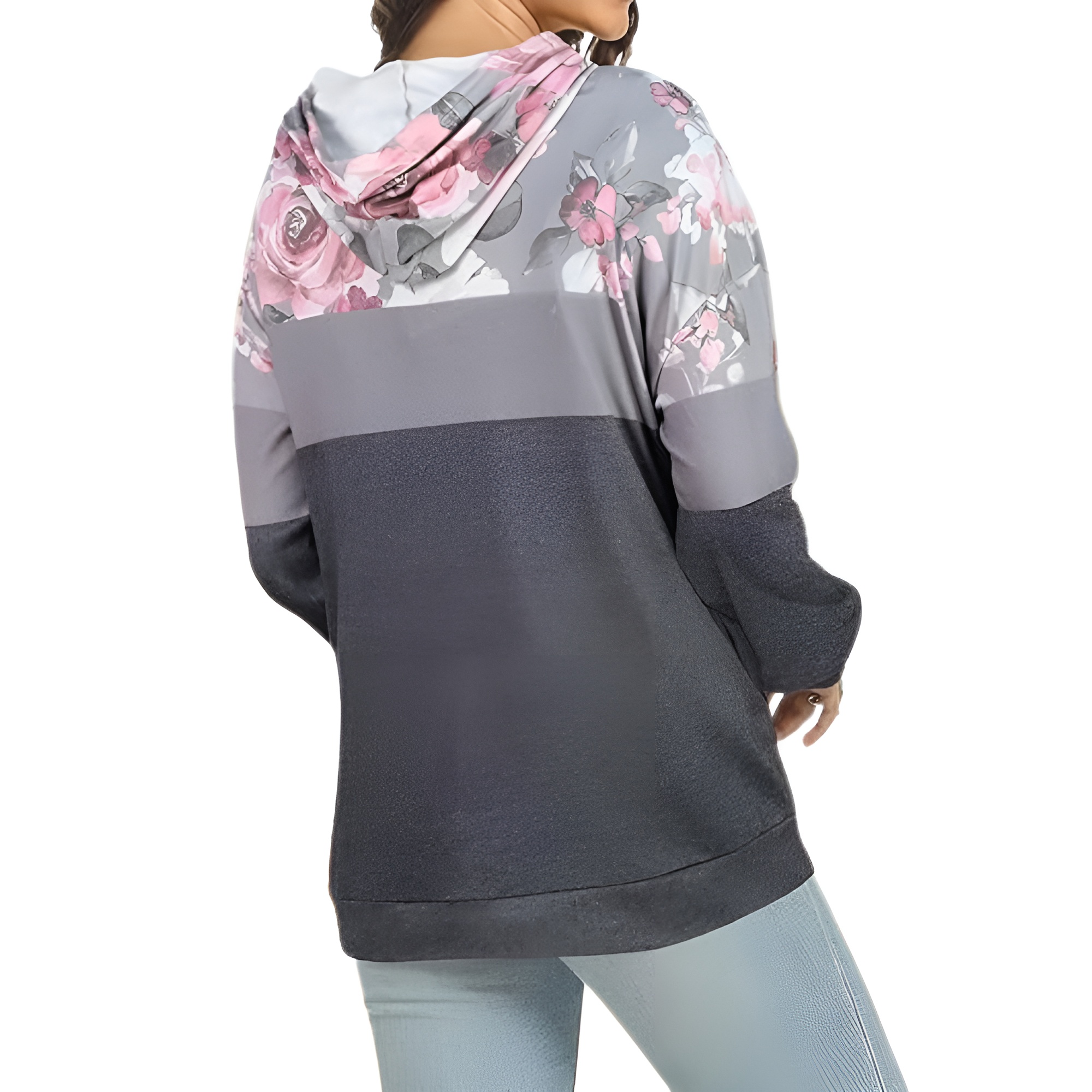 Casual Loose Fit Hoodies With Pullover Style And Drawstring For Women