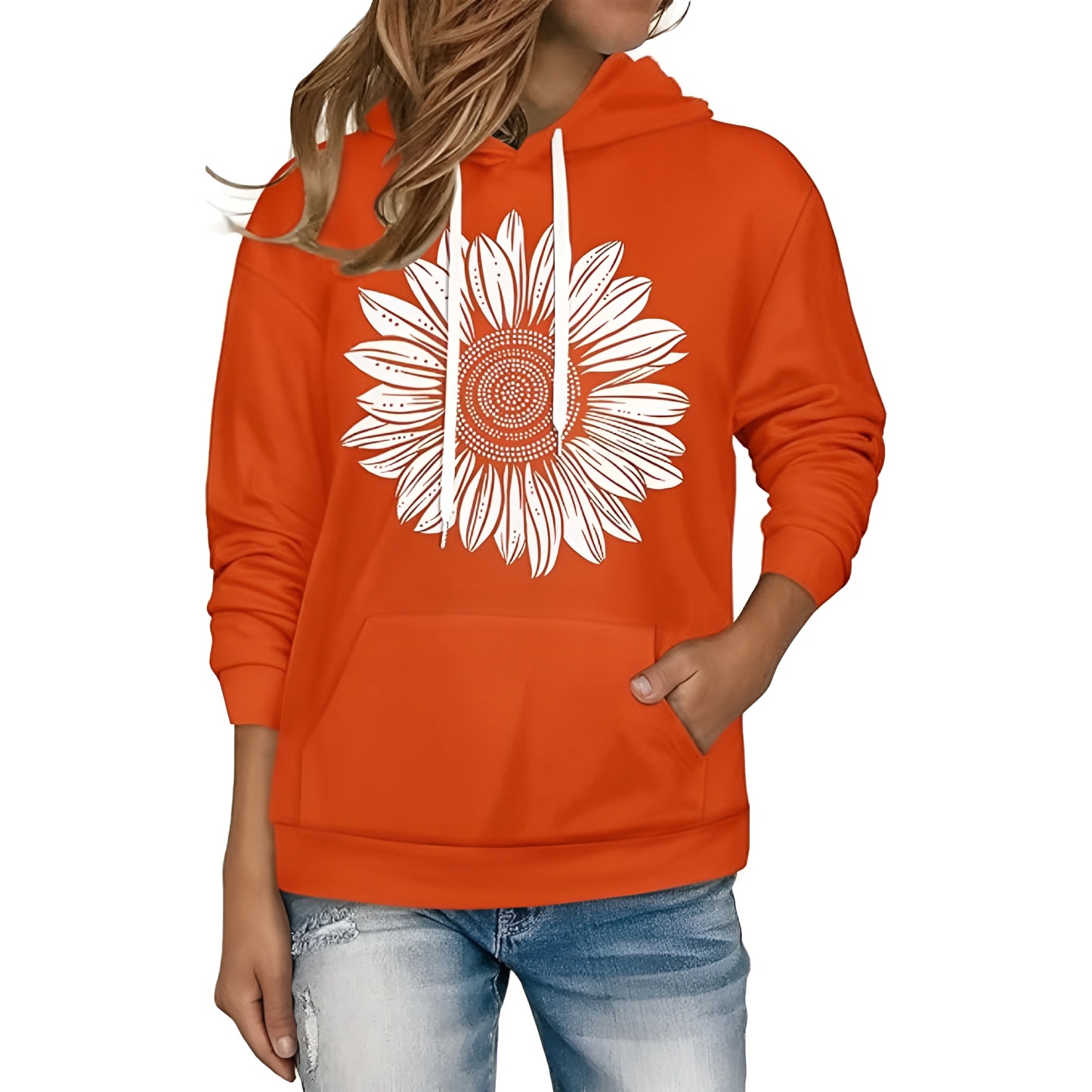 Casual Loose Fit Hoodies With Pullover Style And Drawstring For Women