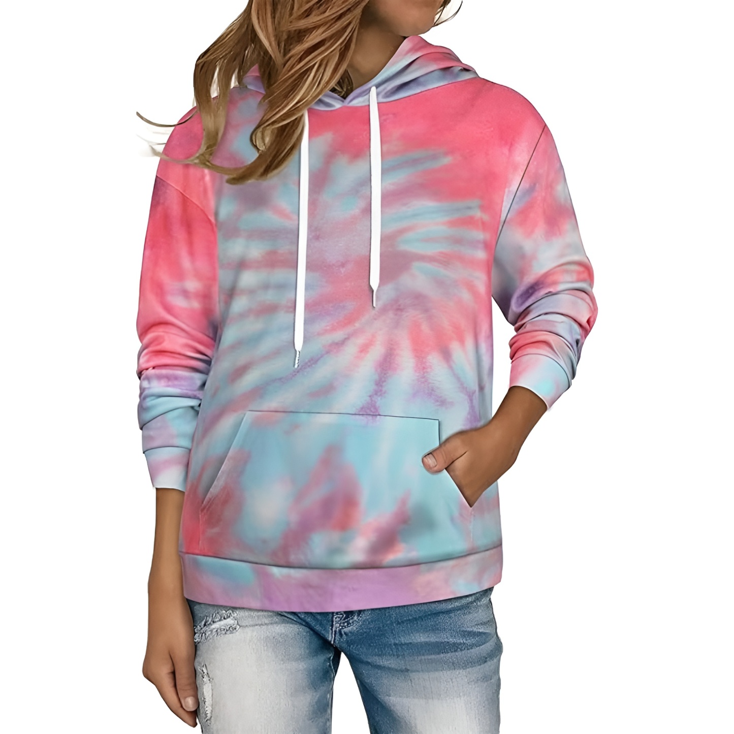 Casual Loose Fit Hoodies With Pullover Style And Drawstring For Women