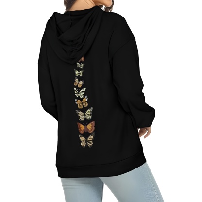 Casual Loose Fit Hoodies With Pullover Style And Drawstring For Women