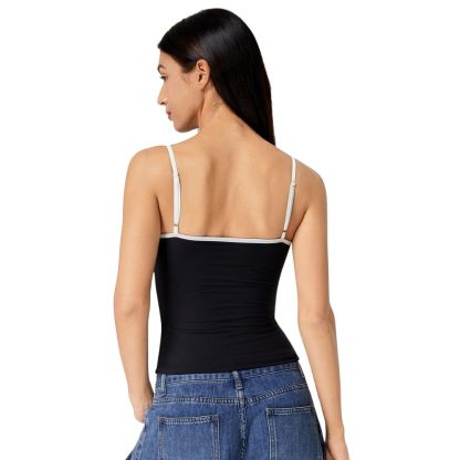 Double Lined Basic Tank Top Adjustable Spaghetti Straps Sleeveless