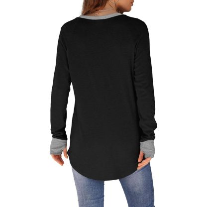 Women's Tunic Tops Long Sleeve Thumb Hole Shirts Crew Neck